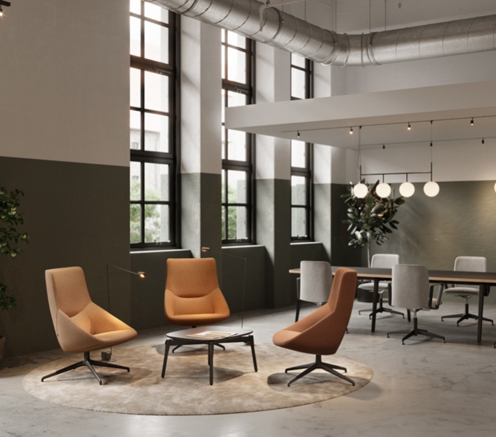 soft-seating-mobiliar Soft seating cómodos para espacios abiertos